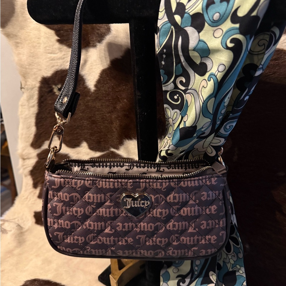Juicy Couture Signature Wristlet in Black and Brown
